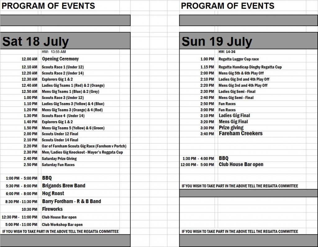 FCR Updated Program of Events 2015